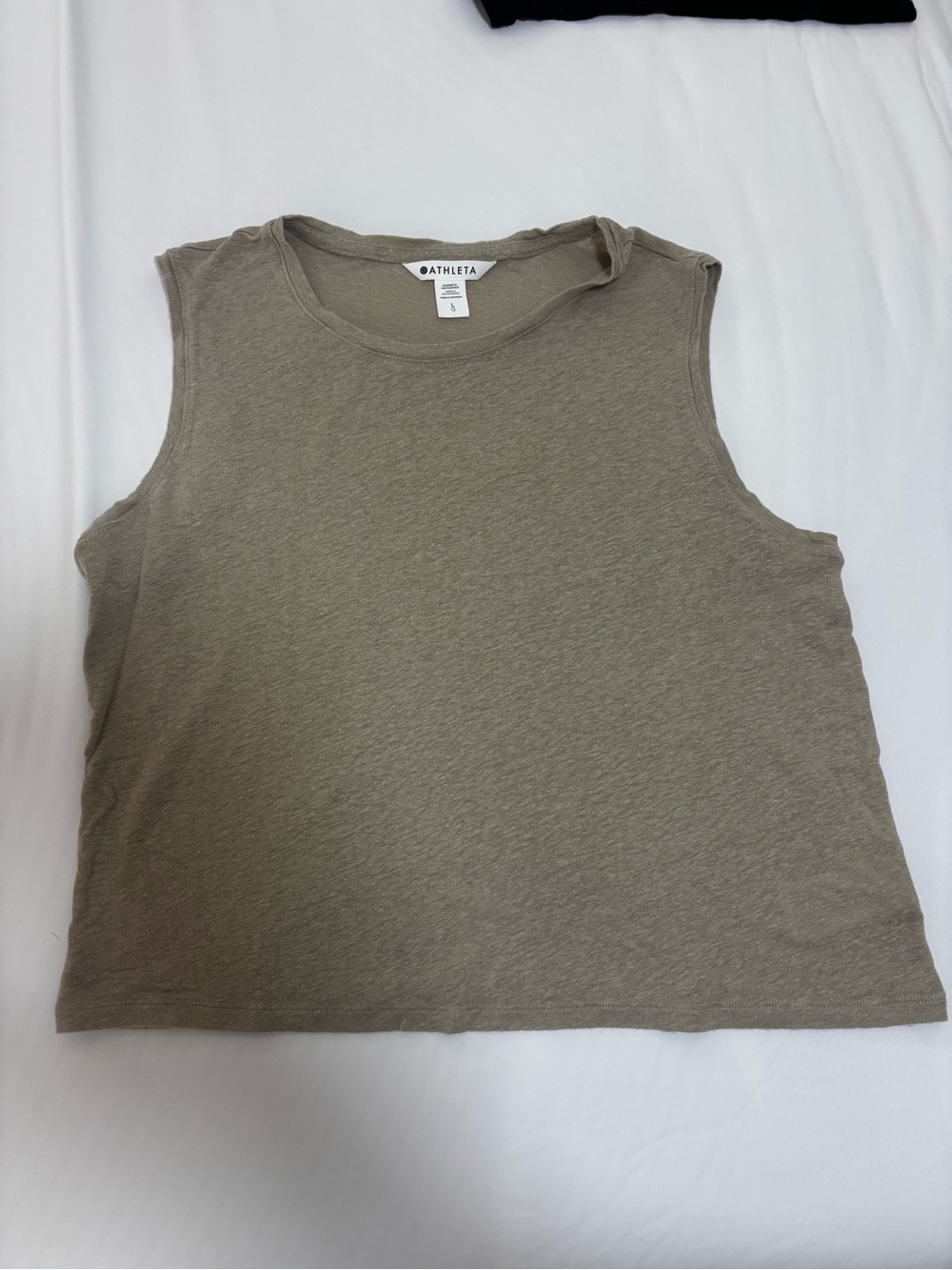 Athleta L Essential slub Taupe tank